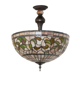 Tiffany Turning Leaf Three Light Semi-Flushmount (278220)