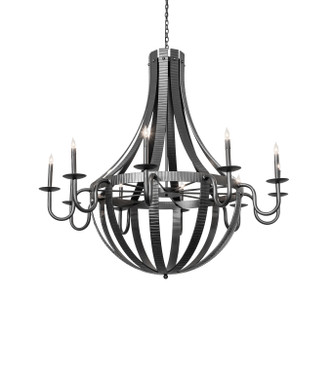 Meyda Tiffany - 282053 - Ten Light Chandelier - Barrel Stave - Wrought Iron