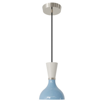 Robert Abbey - BB02LY - One Light Pendant - Clare - Polished Nickel w/Baby Blue Lily Painted