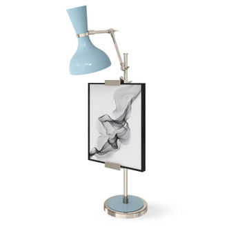 Robert Abbey - BB15BB - One Light Table Easel - Clare - Polished Nickel w/Baby Blue Painted