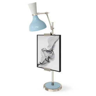 Robert Abbey - BB15LY - One Light Table Easel - Clare - Polished Nickel w/Baby Blue Lily Painted