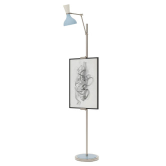 Robert Abbey - BB17LY - One Light Floor Easel - Clare - Polished Nickel w/Baby Blue Lily Painted