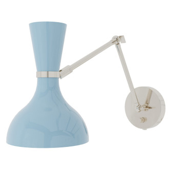 Robert Abbey - BB19BB - One Light Wall Sconce - Clare - Polished Nickel w/Baby Blue Painted