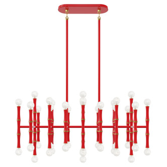 Robert Abbey - RR77 - 42 Light Chandelier - Kane - Ruby Red w/Modern Brass