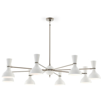 Robert Abbey - LY09LY - Eight Light Chandelier - Clare - Polished Nickel w/Lily Painted