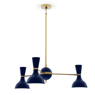 Robert Abbey - MB03MB - Three Light Chandelier - Clare - Modern Brass w/Midnight Blue Painted
