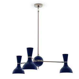Robert Abbey - MB04MB - Three Light Chandelier - Clare - Polished Nickel w/Midnight Blue Painted