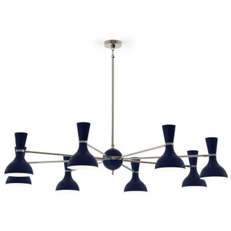 Robert Abbey - MB09MB - Eight Light Chandelier - Clare - Polished Nickel w/Midnight Blue Painted