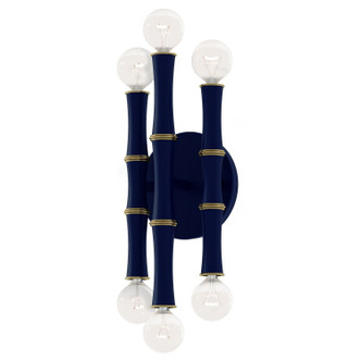 Robert Abbey - MMB75 - Six Light Wall Sconce - Kane - Matte Midnight Blue w/Modern Brass