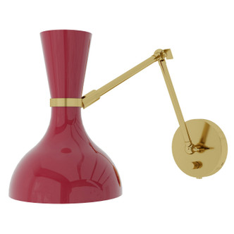 Robert Abbey - OX18OX - One Light Wall Sconce - Clare - Modern Brass w/Oxblood Painted