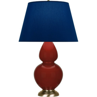 Robert Abbey - OX20N - One Light Table Lamp - Double Gourd - Oxblood Glazed Ceramic w/Antique Natural Brass