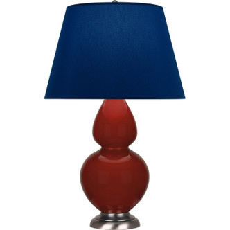 Robert Abbey - OX22N - One Light Table Lamp - Double Gourd - Oxblood Glazed Ceramic w/Antique Silver