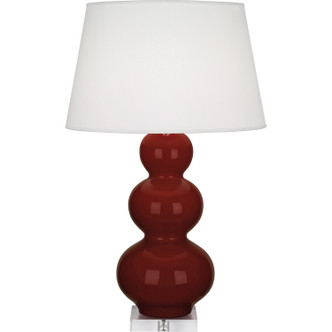 Robert Abbey - OX43X - One Light Table Lamp - Triple Gourd - Oxblood Glazed Ceramic w/Lucite