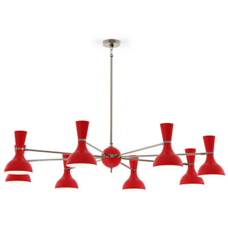 Robert Abbey - RR09RR - Eight Light Chandelier - Clare - Polished Nickel w/Ruby Red Painted