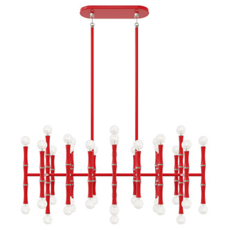 Robert Abbey - RR78 - 42 Light Chandelier - Kane - Ruby Red w/Polished Nickel