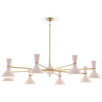 Robert Abbey - RW08RW - Eight Light Chandelier - Clare - Modern Brass w/Rose Water Painted