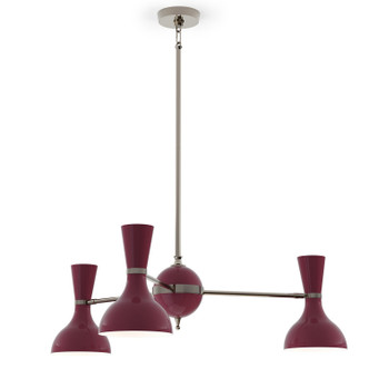 Robert Abbey - SM04SM - Three Light Chandelier - Clare - Polished Nickel w/Sugar Plum Painted