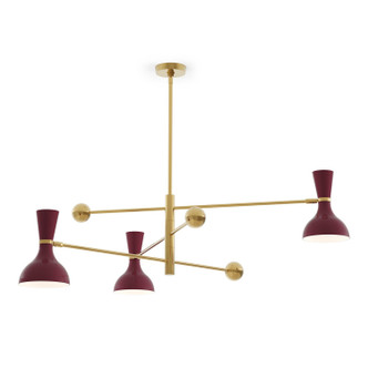 Robert Abbey - SM10SM - Three Light Pendant - Clare - Modern Brass w/Sugar Plum Painted