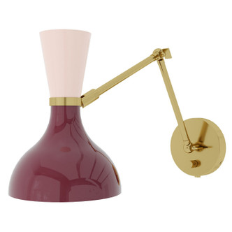Robert Abbey - SM18RW - One Light Wall Sconce - Clare - Modern Brass w/Sugar Plum Rose Water Painted