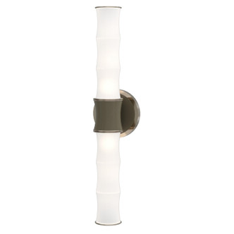 Robert Abbey - ST84 - Two Light Wall Sconce - Kane - Smokey Taupe w/Polished Nickel