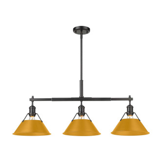 Golden - 3306-LP BLK-AY - Three Light Linear Pendant - Orwell - Matte Black