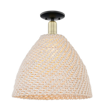 Innovations - 716-1C-BAB-NBD-16-NAT - One Light Semi-Flush Mount - Arcadia - Black Antique Brass