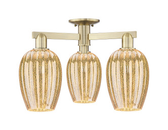 Innovations - 716-3F-AB-G457-6ME - Three Light Semi-Flush Mount - Arcadia - Antique Brass