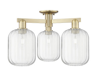 Innovations - 716-3F-AB-G460-7CL - Three Light Semi-Flush Mount - Arcadia - Antique Brass
