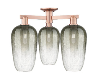 Innovations - 716-3F-AC-G484-7SL - Three Light Semi-Flush Mount - Arcadia - Antique Copper