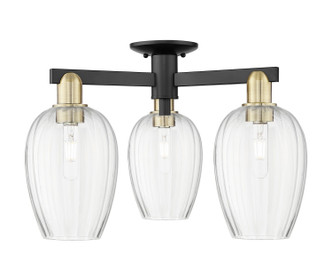 Innovations - 716-3F-BAB-G457-6CL - Three Light Semi-Flush Mount - Arcadia - Black Antique Brass