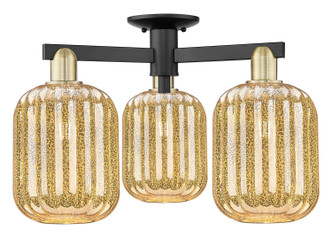 Innovations - 716-3F-BAB-G460-7ME - Three Light Semi-Flush Mount - Arcadia - Black Antique Brass