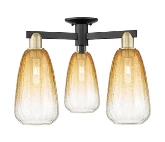 Innovations - 716-3F-BAB-G480-6AM - Three Light Semi-Flush Mount - Arcadia - Black Antique Brass