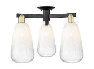Innovations - 716-3F-BAB-G480-6OP - Three Light Semi-Flush Mount - Arcadia - Black Antique Brass