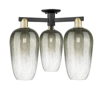 Innovations - 716-3F-BAB-G484-7SL - Three Light Semi-Flush Mount - Arcadia - Black Antique Brass