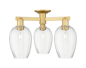 Innovations - 716-3F-SG-G457-6CL - Three Light Semi-Flush Mount - Arcadia - Satin Gold