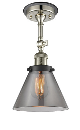 Innovations - 201FBP-PNBK-G43 - One Light Semi-Flush Mount - Franklin Restoration - Polished Nickel