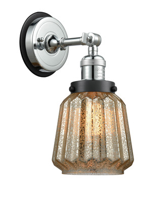 Innovations - 203PC-BPBK-HRBK-G146 - One Light Wall Sconce - Franklin Restoration - Polished Chrome