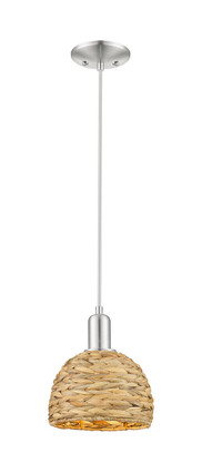 Innovations - 716-1P-SN-RBD-8-NAT - One Light Mini Pendant - Arcadia - Satin Nickel