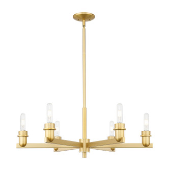 Innovations - 716-6CR-SG - Six Light Chandelier - Arcadia - Satin Gold