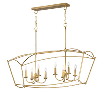 Maxim - 12169GL - Eight Light Linear Pendant - Plumette - Gold Leaf