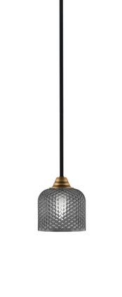 Toltec Lighting - 3401-MBBR-4612 - One Light Mini Pendant - Paramount - Matte Black & Brass