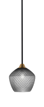 Toltec Lighting - 3401-MBBR-4922 - One Light Mini Pendant - Paramount - Matte Black & Brass