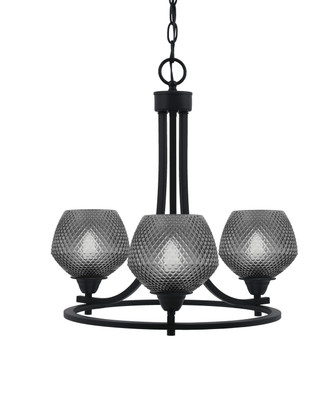 Toltec Lighting - 3403-MB-4622 - Three Light Chandelier - Paramount - Matte Black