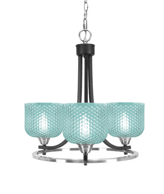 Toltec Lighting - 3403-MBBN-4615 - Three Light Chandelier - Paramount - Matte Black & Brushed Nickel