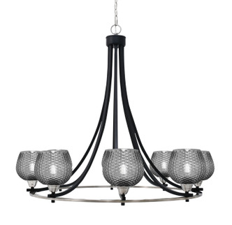 Toltec Lighting - 3408-MBBN-4602 - Eight Light Chandelier - Paramount - Matte Black & Brushed Nickel