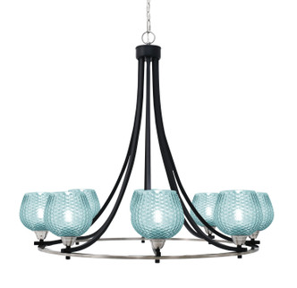 Toltec Lighting - 3408-MBBN-4605 - Eight Light Chandelier - Paramount - Matte Black & Brushed Nickel