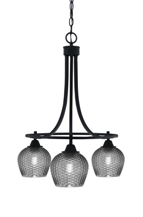 Toltec Lighting - 3413-MB-4602 - Three Light Chandelier - Paramount - Matte Black