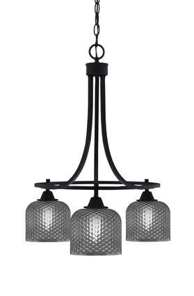 Toltec Lighting - 3413-MB-4612 - Three Light Chandelier - Paramount - Matte Black