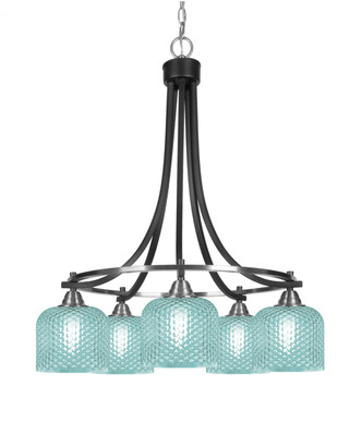 Toltec Lighting - 3415-MBBN-4615 - Five Light Chandelier - Paramount - Matte Black & Brushed Nickel