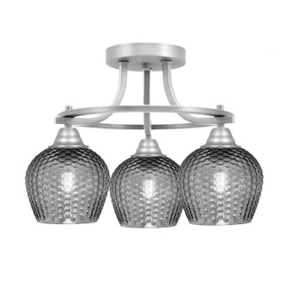 Toltec Lighting - 3417-BN-4602 - Three Light Semi-Flush Mount - Paramount - Brushed Nickel